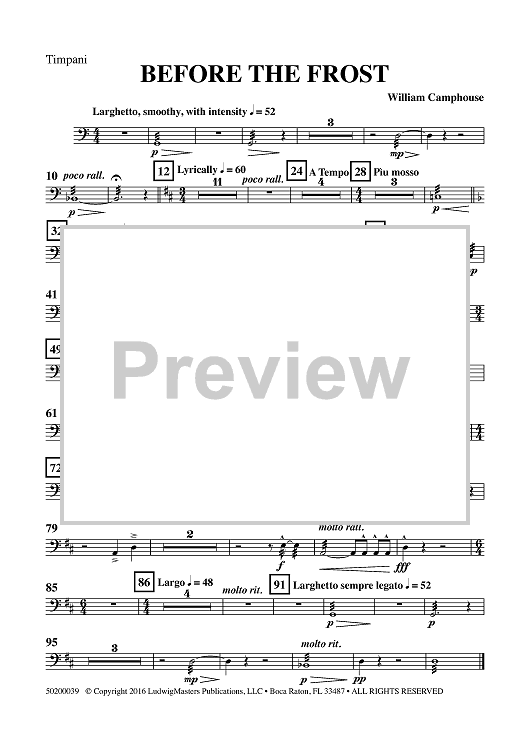 Before the Frost - Timpani