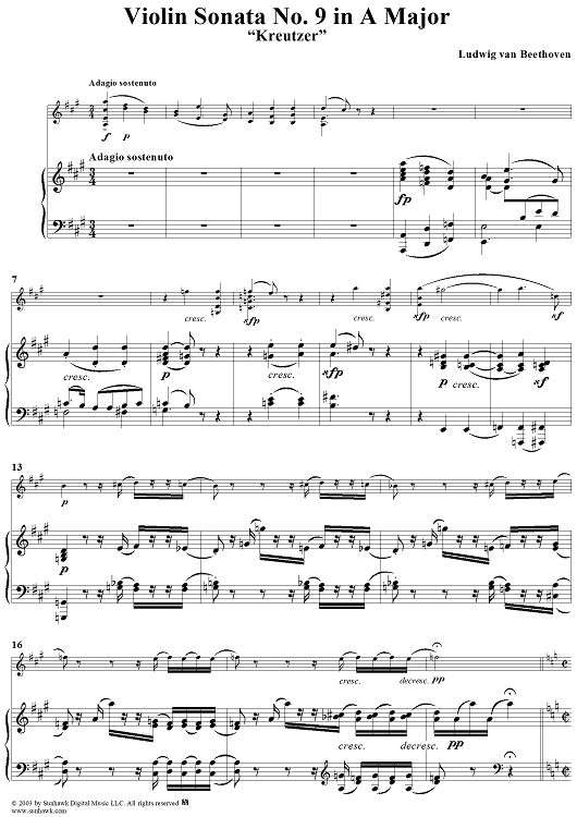 Violin Sonata No. 9 - Piano Score