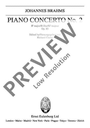 Piano Concerto No. 2 in B flat major - Full Score