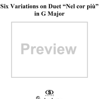 Six Variations on Duet "Nel cor più" in G Major, WoO 70